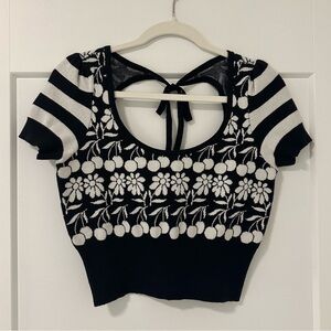 Maeve Trixie Cherry Crop Sweater